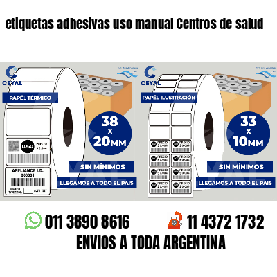 etiquetas adhesivas uso manual Centros de salud