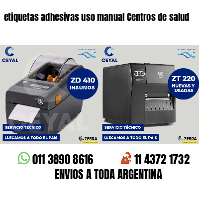 etiquetas adhesivas uso manual Centros de salud