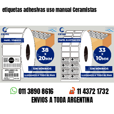 etiquetas adhesivas uso manual Ceramistas