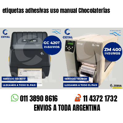 etiquetas adhesivas uso manual Chocolaterías