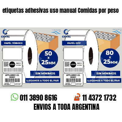 etiquetas adhesivas uso manual Comidas por peso