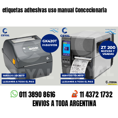 etiquetas adhesivas uso manual Concecionaria
