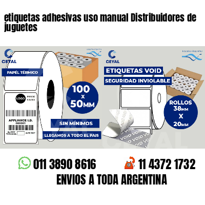 etiquetas adhesivas uso manual Distribuidores de juguetes