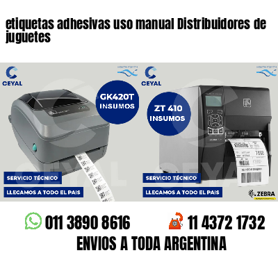 etiquetas adhesivas uso manual Distribuidores de juguetes