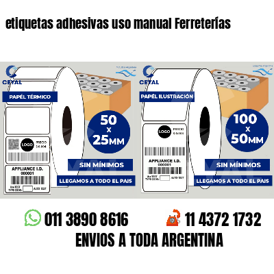 etiquetas adhesivas uso manual Ferreterías