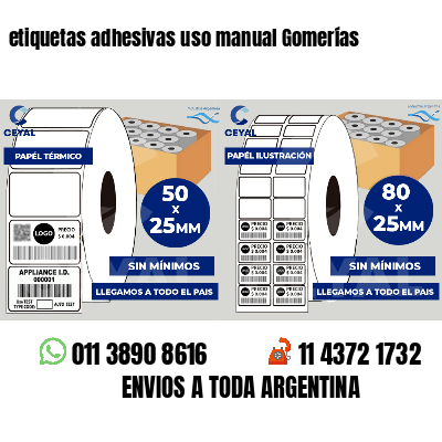 etiquetas adhesivas uso manual Gomerías