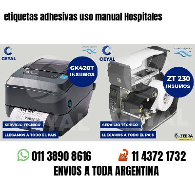 etiquetas adhesivas uso manual Hospitales