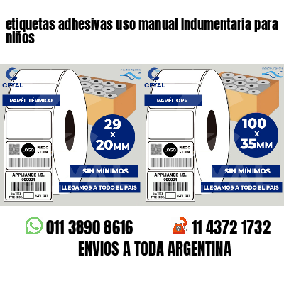 etiquetas adhesivas uso manual Indumentaria para niños