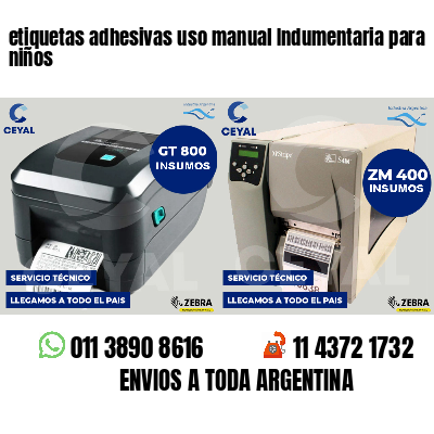 etiquetas adhesivas uso manual Indumentaria para niños