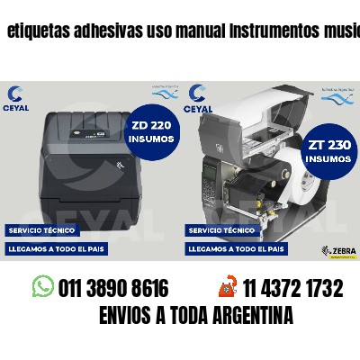 etiquetas adhesivas uso manual Instrumentos musicales
