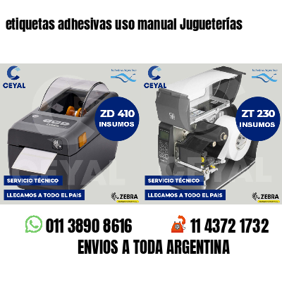 etiquetas adhesivas uso manual Jugueterías
