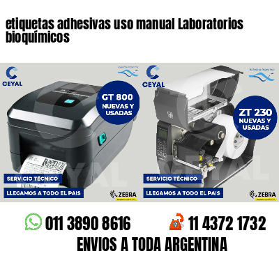 etiquetas adhesivas uso manual Laboratorios bioquímicos