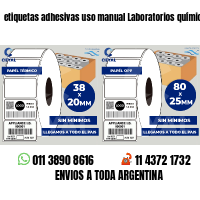 etiquetas adhesivas uso manual Laboratorios químicos