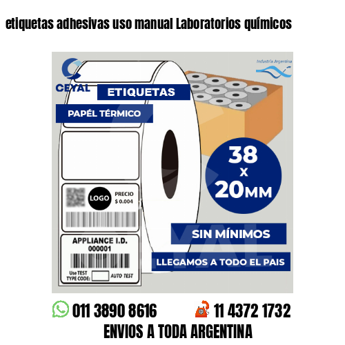 etiquetas adhesivas uso manual Laboratorios químicos