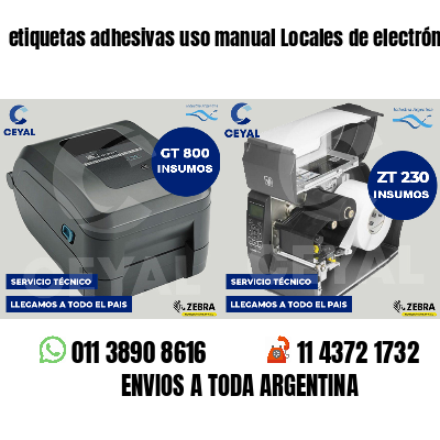 etiquetas adhesivas uso manual Locales de electrónica