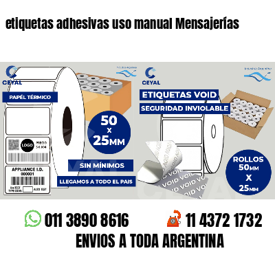 etiquetas adhesivas uso manual Mensajerías