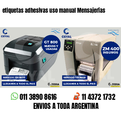 etiquetas adhesivas uso manual Mensajerías