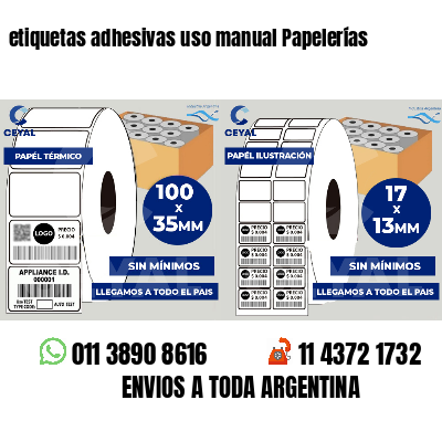 etiquetas adhesivas uso manual Papelerías