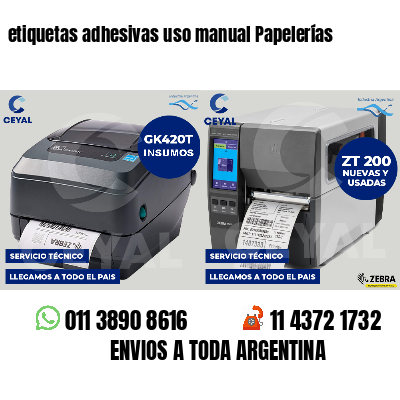 etiquetas adhesivas uso manual Papelerías