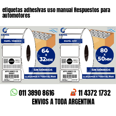 etiquetas adhesivas uso manual Respuestos para automotores