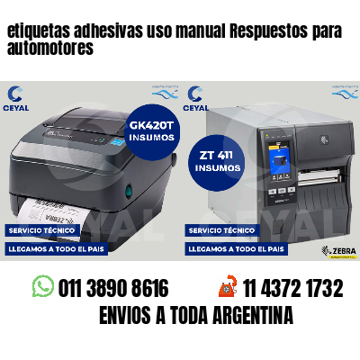 etiquetas adhesivas uso manual Respuestos para automotores