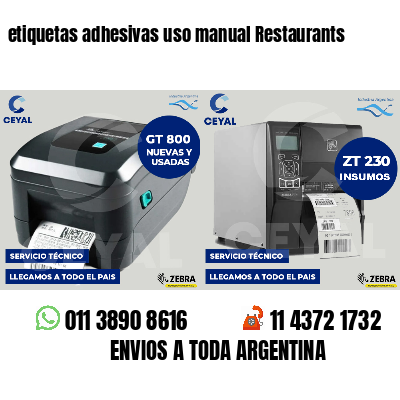 etiquetas adhesivas uso manual Restaurants
