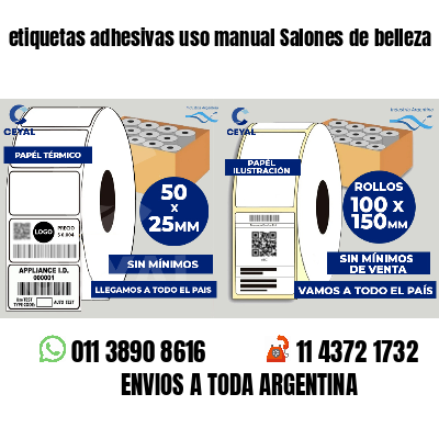 etiquetas adhesivas uso manual Salones de belleza