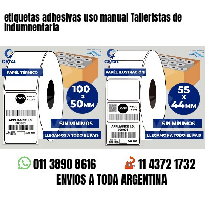 etiquetas adhesivas uso manual Talleristas de indumnentaria