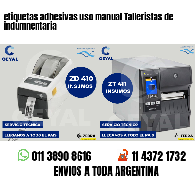 etiquetas adhesivas uso manual Talleristas de indumnentaria