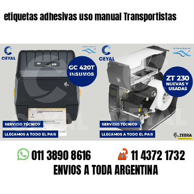 etiquetas adhesivas uso manual Transportistas