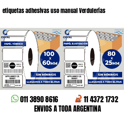etiquetas adhesivas uso manual Verdulerías
