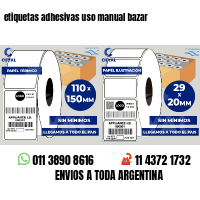 etiquetas adhesivas uso manual bazar