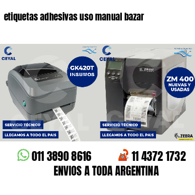 etiquetas adhesivas uso manual bazar