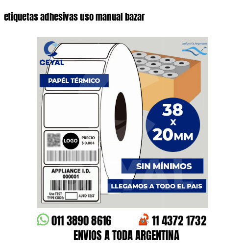 etiquetas adhesivas uso manual bazar
