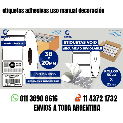 etiquetas adhesivas uso manual decoración