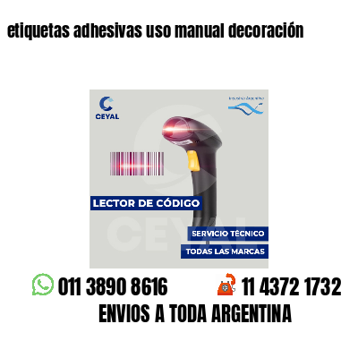 etiquetas adhesivas uso manual decoración