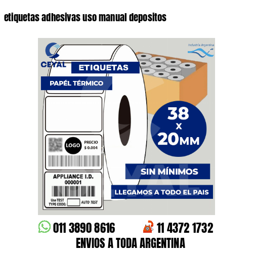 etiquetas adhesivas uso manual depositos