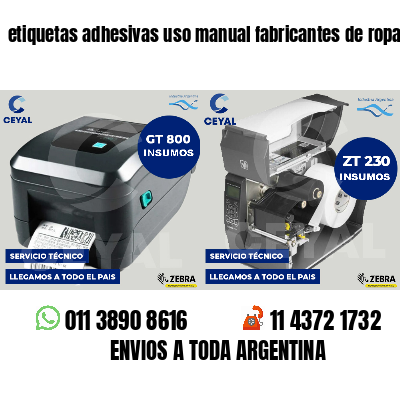 etiquetas adhesivas uso manual fabricantes de ropa