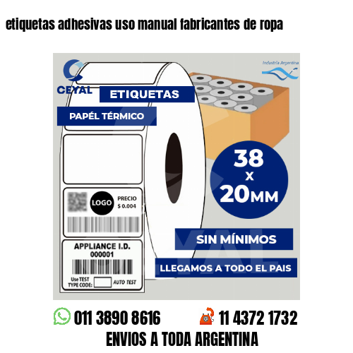 etiquetas adhesivas uso manual fabricantes de ropa