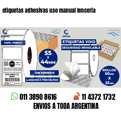 etiquetas adhesivas uso manual lenceria