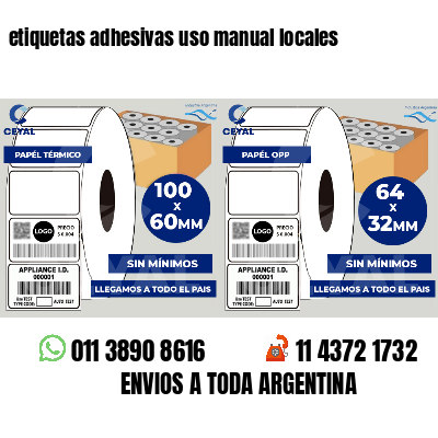 etiquetas adhesivas uso manual locales