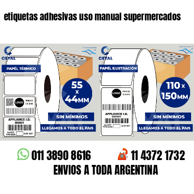 etiquetas adhesivas uso manual supermercados