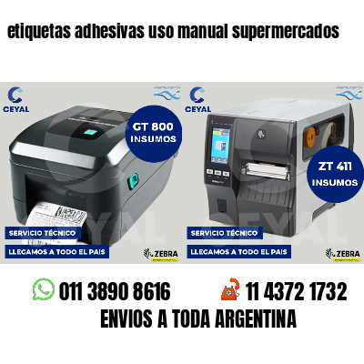 etiquetas adhesivas uso manual supermercados