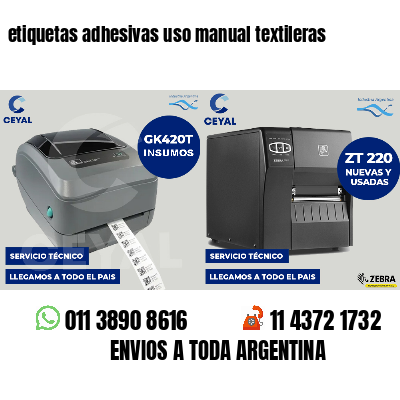 etiquetas adhesivas uso manual textileras