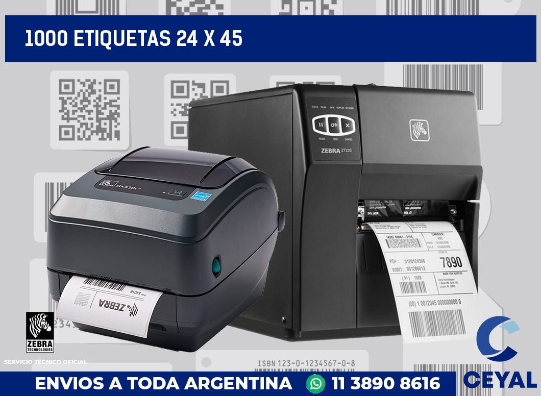 1000 etiquetas 24 x 45