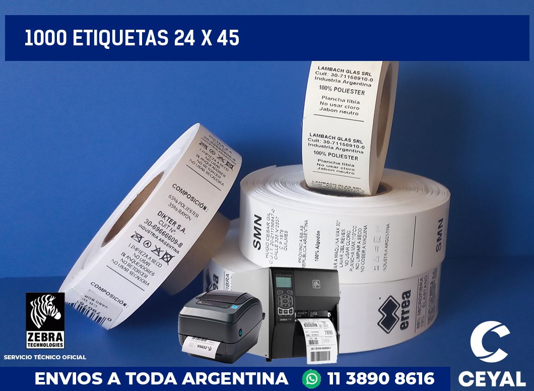 1000 etiquetas 24 x 45