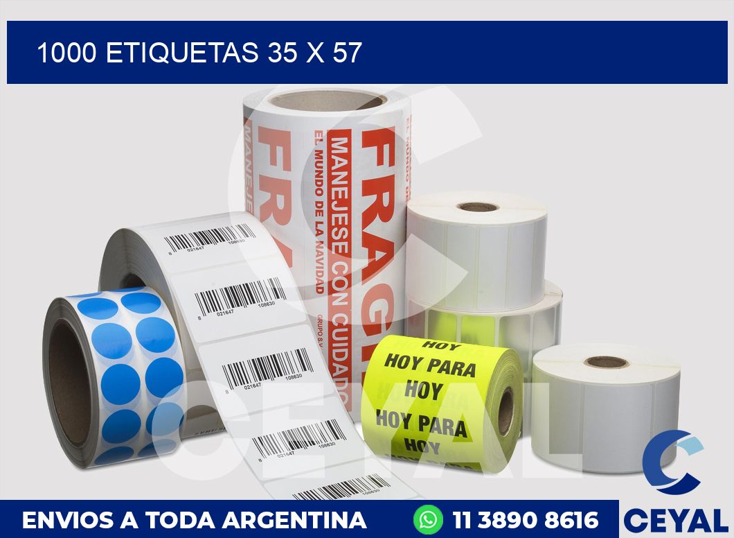 1000 etiquetas 35 x 57