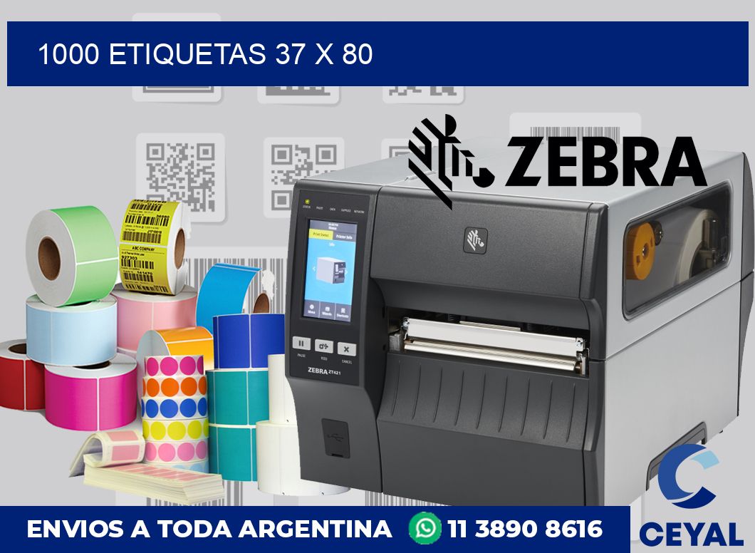 1000 etiquetas 37 x 80