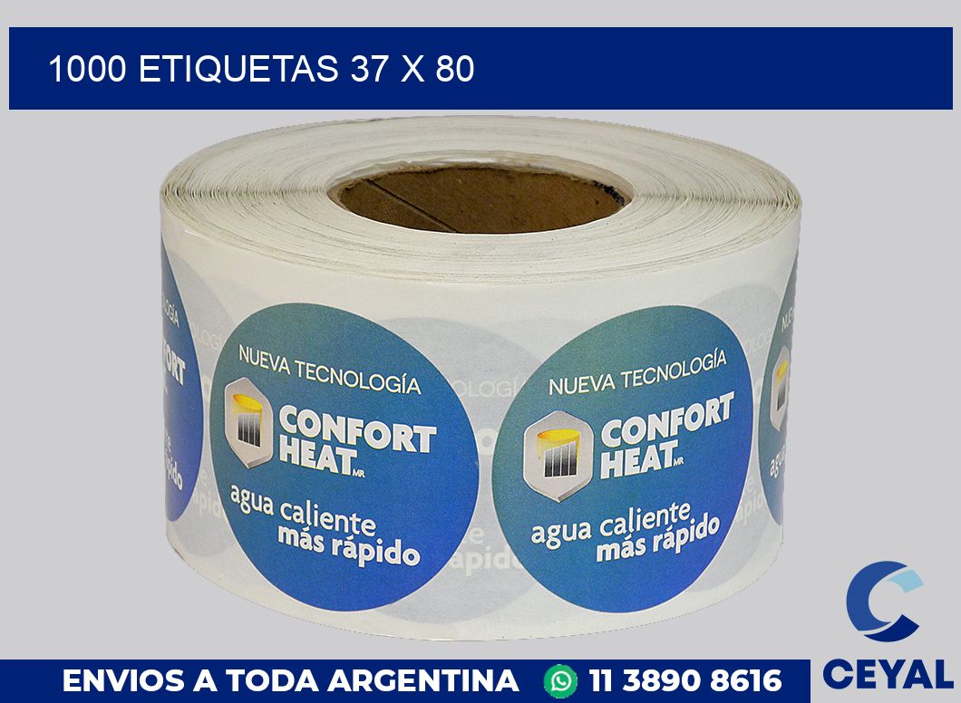 1000 etiquetas 37 x 80