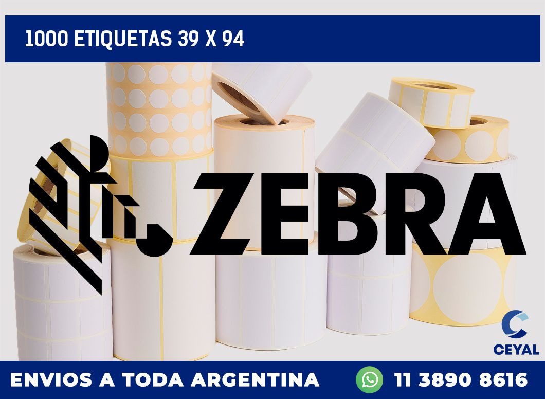 1000 etiquetas 39 x 94